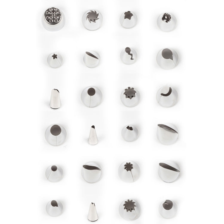 24 Tips Baking Tool Stainless Steel Boxed Pastry Decorating Piping Nozzles Set