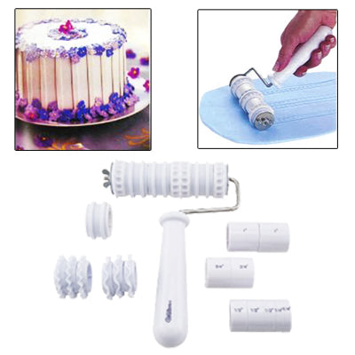 Fondant Ribbon Cutter Embosser Roller Sugar Craft Set
