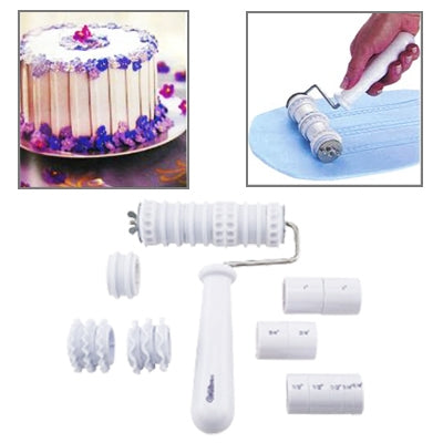 Fondant Ribbon Cutter Embosser Roller Sugar Craft Set