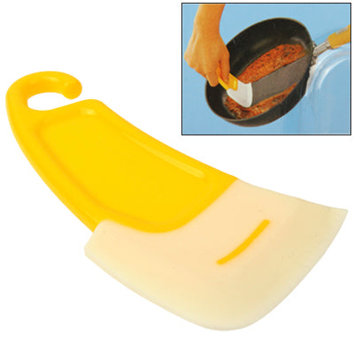 Cleanning Tool Yellow Handle White Silicone Scraper for Frying Pan