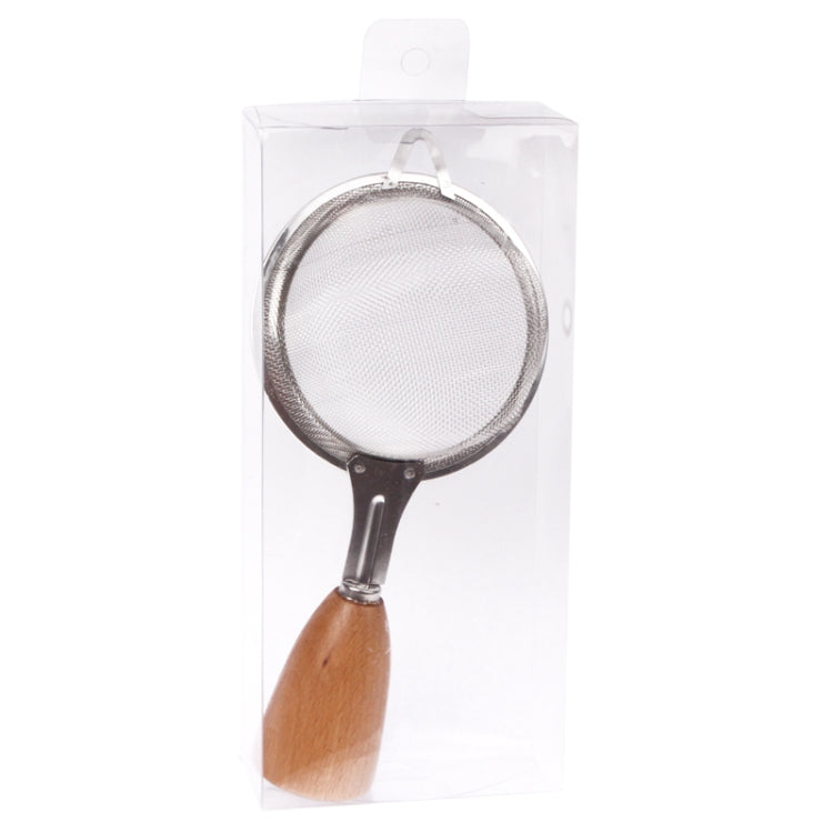 Smiley Wooden Handle Stainless Steel Strainer Colander, Length: 18cm