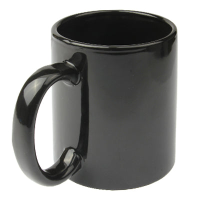 Heat Sensitive Battery Color Changing Porcelain Cup Coffee Mug with Handle(Black)