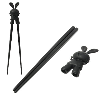 Lovely Rabbit Plastic Chopsticks with Silicone Cap for Children Training Learning