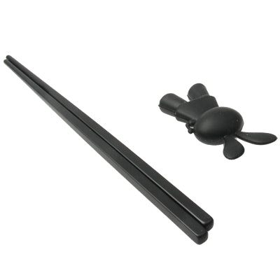 Lovely Rabbit Plastic Chopsticks with Silicone Cap for Children Training Learning