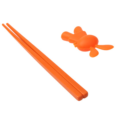 Lovely Rabbit Plastic Chopsticks with Silicone Cap for Children Training Learning