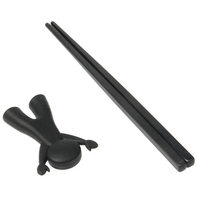 Cute Child Smile Cartoon Doll Plastic Chopsticks with Silicone Cap Tableware