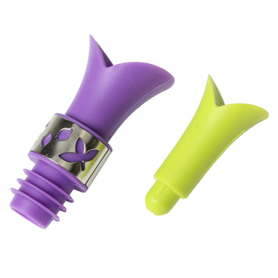 Multi-Functional Elegant Mini Wine Red Wine Dumping Pourer Bottle Stopper Funnel (Green + Purple)