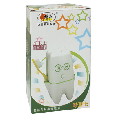 Cute Fashion Tooth Guards Wash Set/Toothbrush Holder+Gargle Cup/Tooth Article Seat/Bathroom Suite(Green)