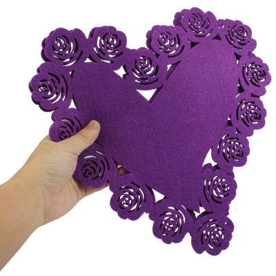 2 pcs Chinese Cutting Paper Rose Heart Style Insulating Coaster Cup Mat