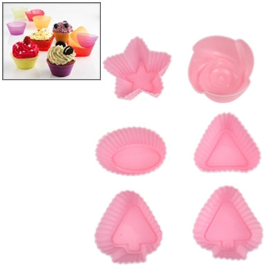6 pcs Soft Silicone Cake Cup Muffin Cases Chocolate Cupcake Liner Baking Cup