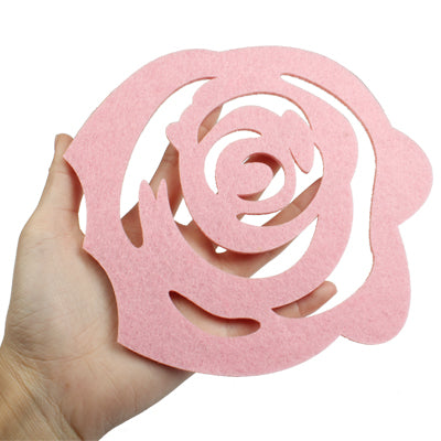 Chinese Cutting Paper Rose Style Insulating Coaster Cup Mat,2 pcs in one packaging, the price is for 2 pcs (Random Color Delivery)