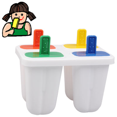Popsicle Ice Lolly Ice Cream Bar Mold Maker with Four Sticks