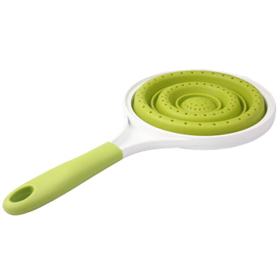 Non Stick Silicone Flexible Colander Food Drainer Strainer Pop out Handle(Random color)
