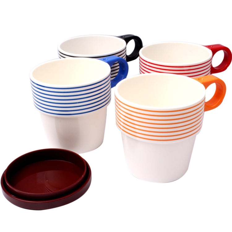 4pcs Creative Rainbow Plastic Coffee Cup Set with Coaster & Spoon