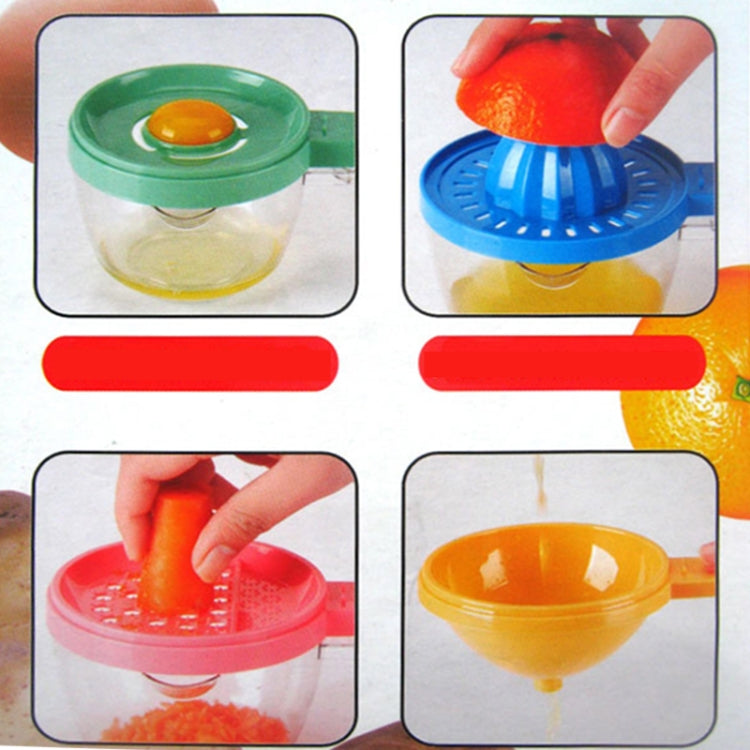 6 in 1 Kitchen Tool Funnel + Juicer + Grater + Egg Separator + Cup + Measuring Cup
