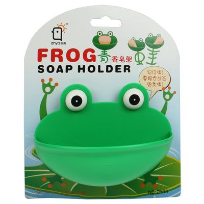 Bulging Eyes Green Frog Head Design Plastic Soap Case Holder(Green)
