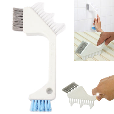Three-room Bathroom Tile Brush Crevice Brush Floor Brush in Addition to the Dirt Kitchen Cleaning Brush(White)