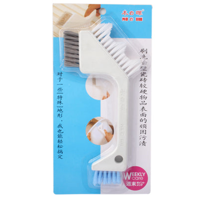 Three-room Bathroom Tile Brush Crevice Brush Floor Brush in Addition to the Dirt Kitchen Cleaning Brush(White)