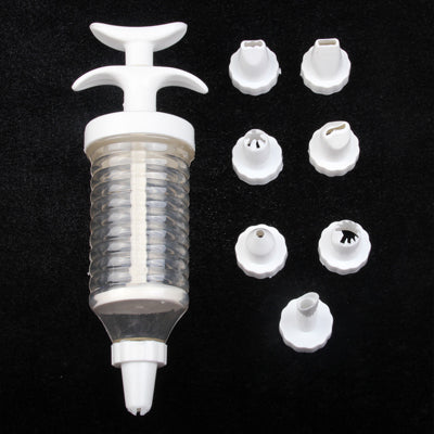 Syringe Style Cake Desert Decorator Icing Frosting with 8 Nozzles(White)