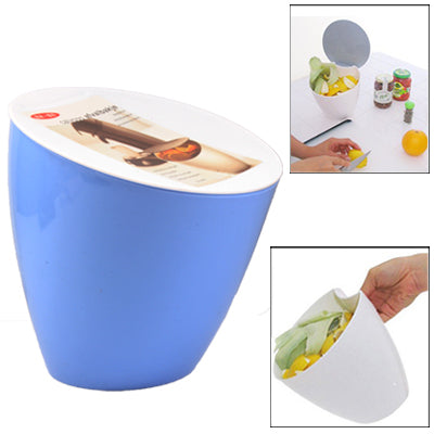 Fashionable Mini Plastic Sundries Garbage Pail Barrel Rubbish Can(Blue)