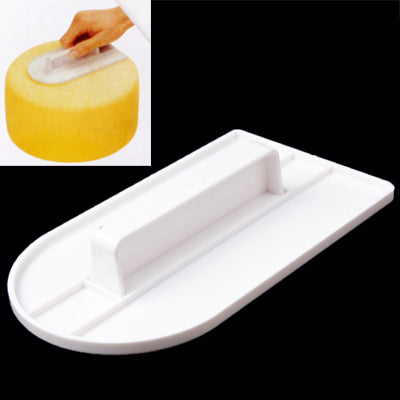 White Easy flow Cake Decorating Icing Smoother Polisher Fondant Sugarcraft Kitchen Tool with Handle(White)