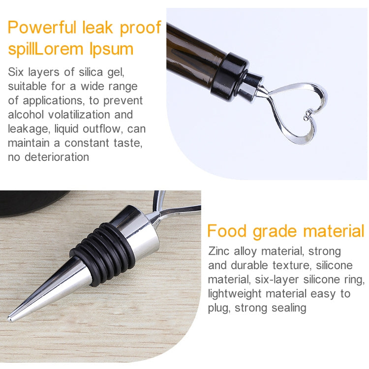 Creative Heart Design Wine Bottle Stopper(Silver)