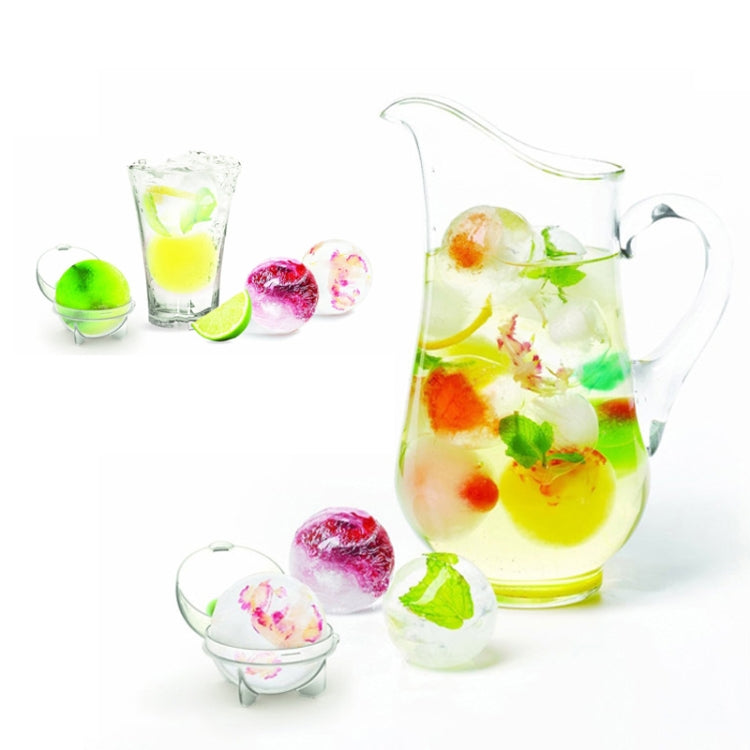 4 in 1 Spherical Ice Cream Mold Set DIY Mini Ice Lattice Silicone Ice Maker Size: L(White)