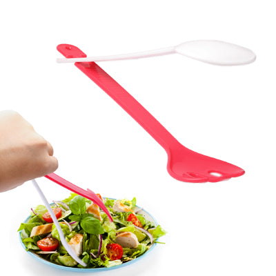 Spoon Fork Clip Salad Tongs (Random Color Delivery)