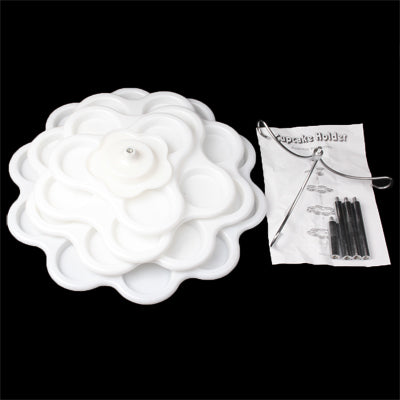 5 Tier Plastic Cupcake Stand 27 Cupcake Holder Stand(White)