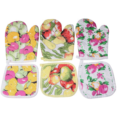 Set of Microwave Oven Heat Insulation Anti-scald Glove & Pad (Random Delivery)