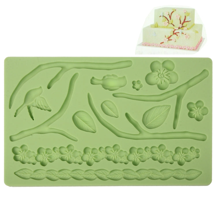 Silicone Fondant Molds and Gum Paste Mold Cake Decoration Mold Tools(Green)