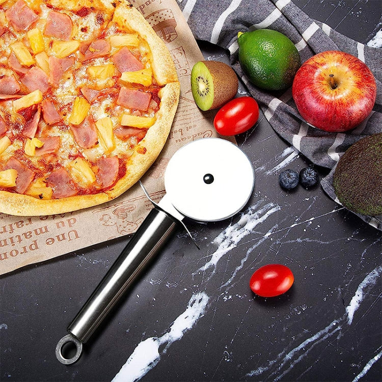 Stainless Steel Round Pizza Cutter Knife(Silver)