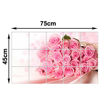 Rose Style Aluminum Foil Kitchen Sheet Sticker / Kitchen Oil Pollution Prevention Wall Sticker, Size: 75 x 45cm