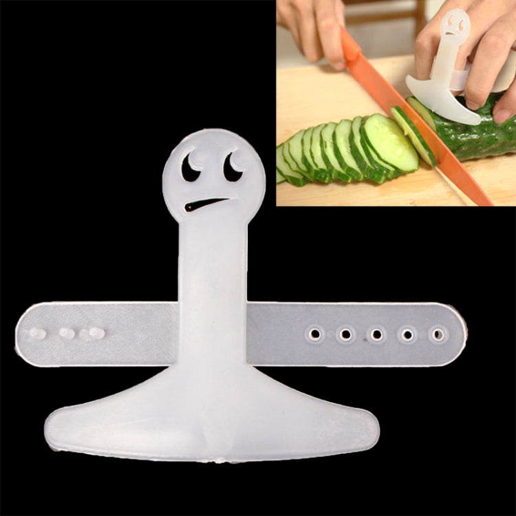 Frowning Face Finger Guard Protector / Finger Safeguard Helper with Adjusted Finger Ring(White)