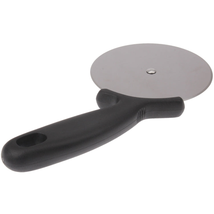 Stainless Steel Round Pizza Cutter Knife with Plastic Handle(Black)