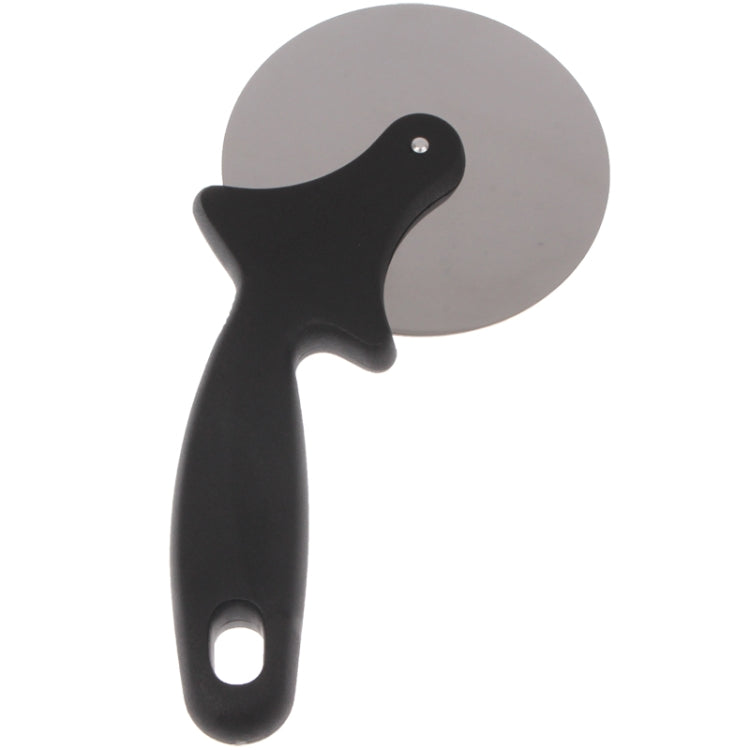 Stainless Steel Round Pizza Cutter Knife with Plastic Handle(Black)