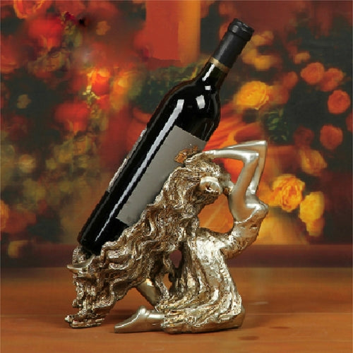 Fashion Long Hair Girl Creative Wine Rack European Resin Wine Bottle Holder