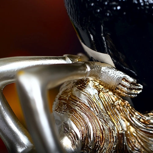 Fashion Long Hair Girl Creative Wine Rack European Resin Wine Bottle Holder