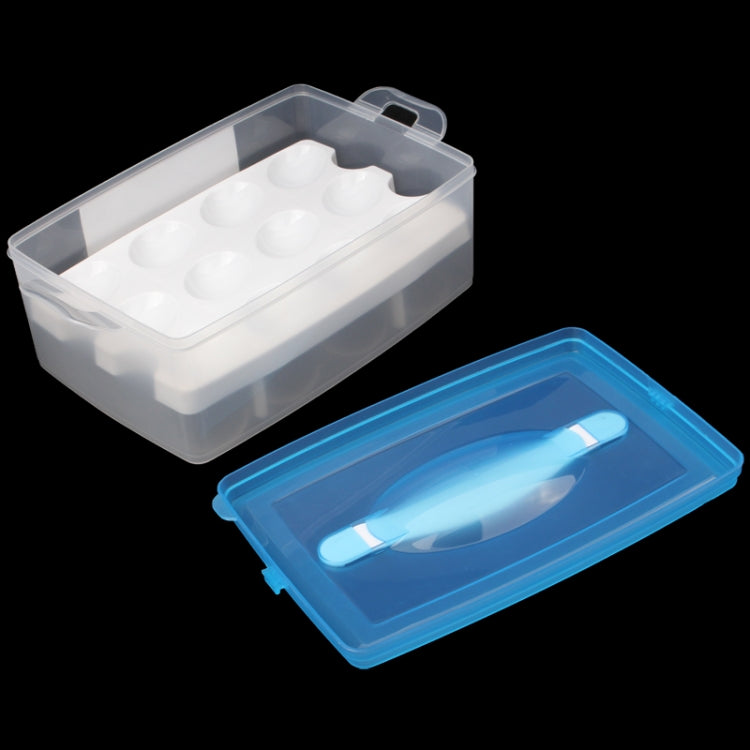 Double Layer Egg Storage Box for 24 Eggs(Blue)