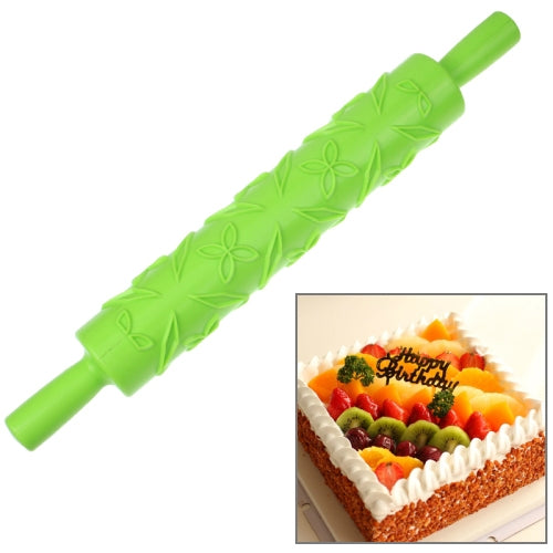 Patterned Fondant Rolling Pin / Embossing Rolling Pin Stick Cake Cookie Mold Tool (Length: 36.5cm)(Green)