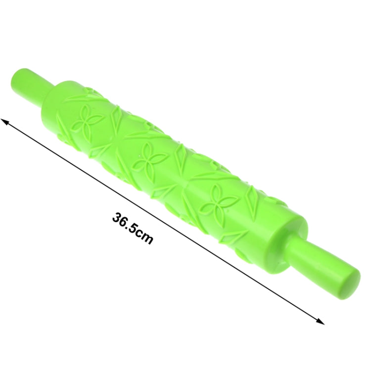 Patterned Fondant Rolling Pin / Embossing Rolling Pin Stick Cake Cookie Mold Tool (Length: 36.5cm)(Green)