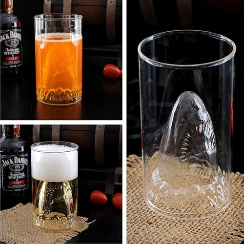 Fashion Novelty Shark Style Drinking Glass Cup, Capacity: 350ml