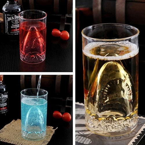 Fashion Novelty Shark Style Drinking Glass Cup, Capacity: 350ml