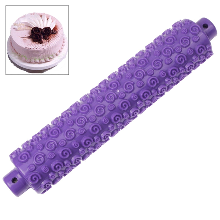 Swirl Pattern Fondant Rolling Pin / Embossing Rolling Pin Stick Cake Cookie Mold Tool (Length: 27cm)(Purple)