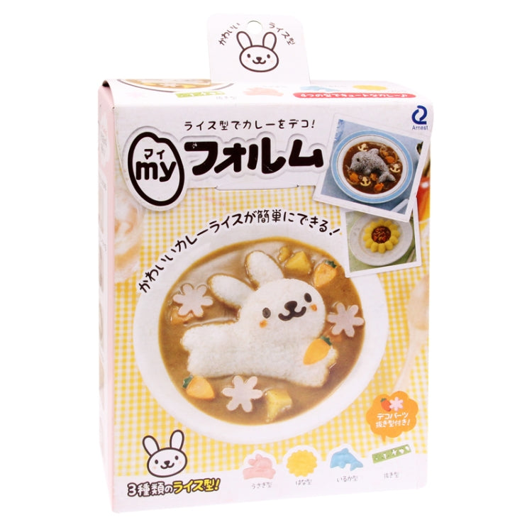 Cute Rabbit + Dolphin + Flower Style DIY Bento Meal Molds Set / Rice Cake Mold