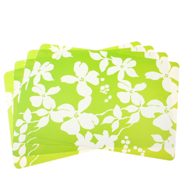 4 PCS Flower Pattern Heat-resistant Anti-skidding PVC Heat Insulation Mat(Green)
