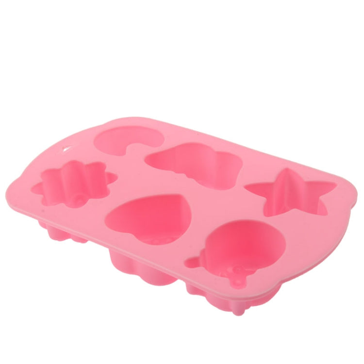 Creative Cartoon Shape 6-Grid Ice Cube Tray(Pink)