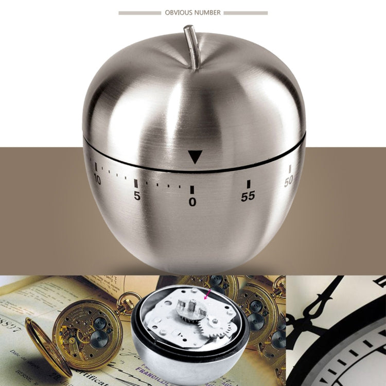 Fashion Apple Shape Stainless Steel Convenient Timer(Grey)