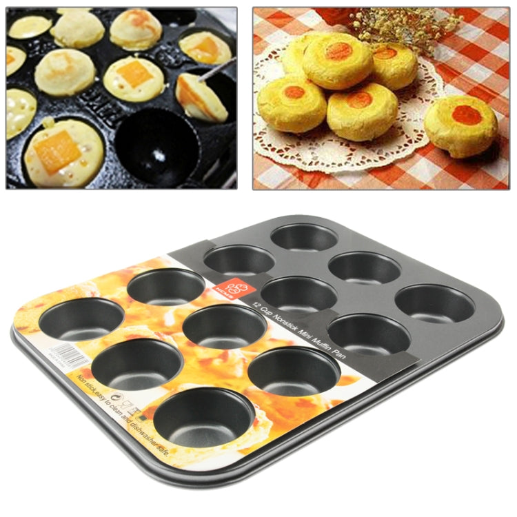 12 Holes Nonstick Mini Muffin Mold Stainless Steel Pan