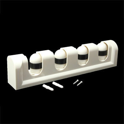 Versatile Magic Wall Mounted 4-Slot Holder Rack Grip Organizer Tool for Broom Mop(White)
